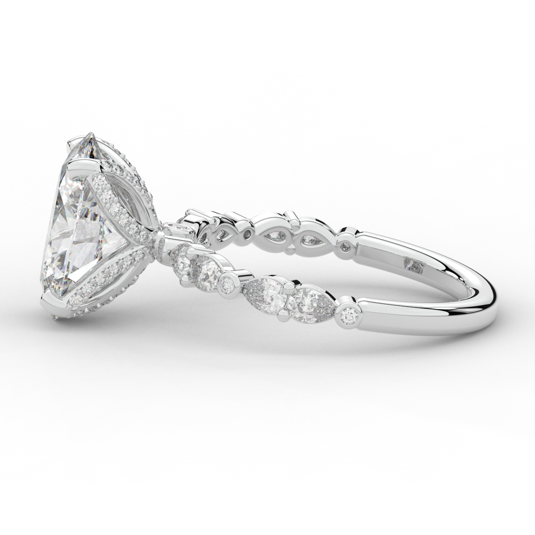 3.60CT.TW OVAL LAB DIAMOND SOLITAIRE ENGAGEMENT RING - Nazarelle