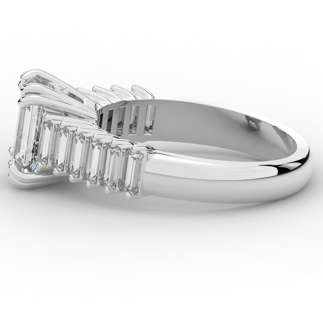2.60CT.TW EMERALD CUT LAB DIAMOND ENGAGEMENT RING - Nazarelle