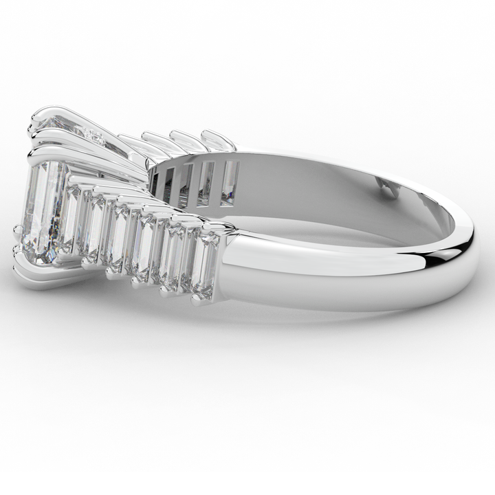2.60CT.TW EMERALD CUT LAB DIAMOND ENGAGEMENT RING - Nazarelle