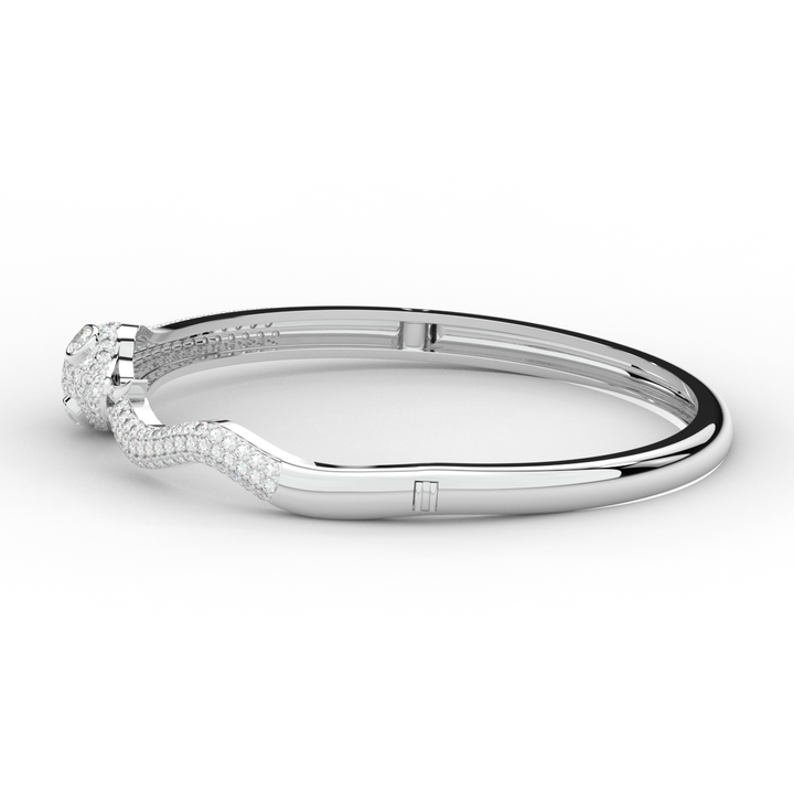 2.00CT.TW ROUND AND PEAR LAB DIAMOND SNAKE BANGLE - Nazarelle