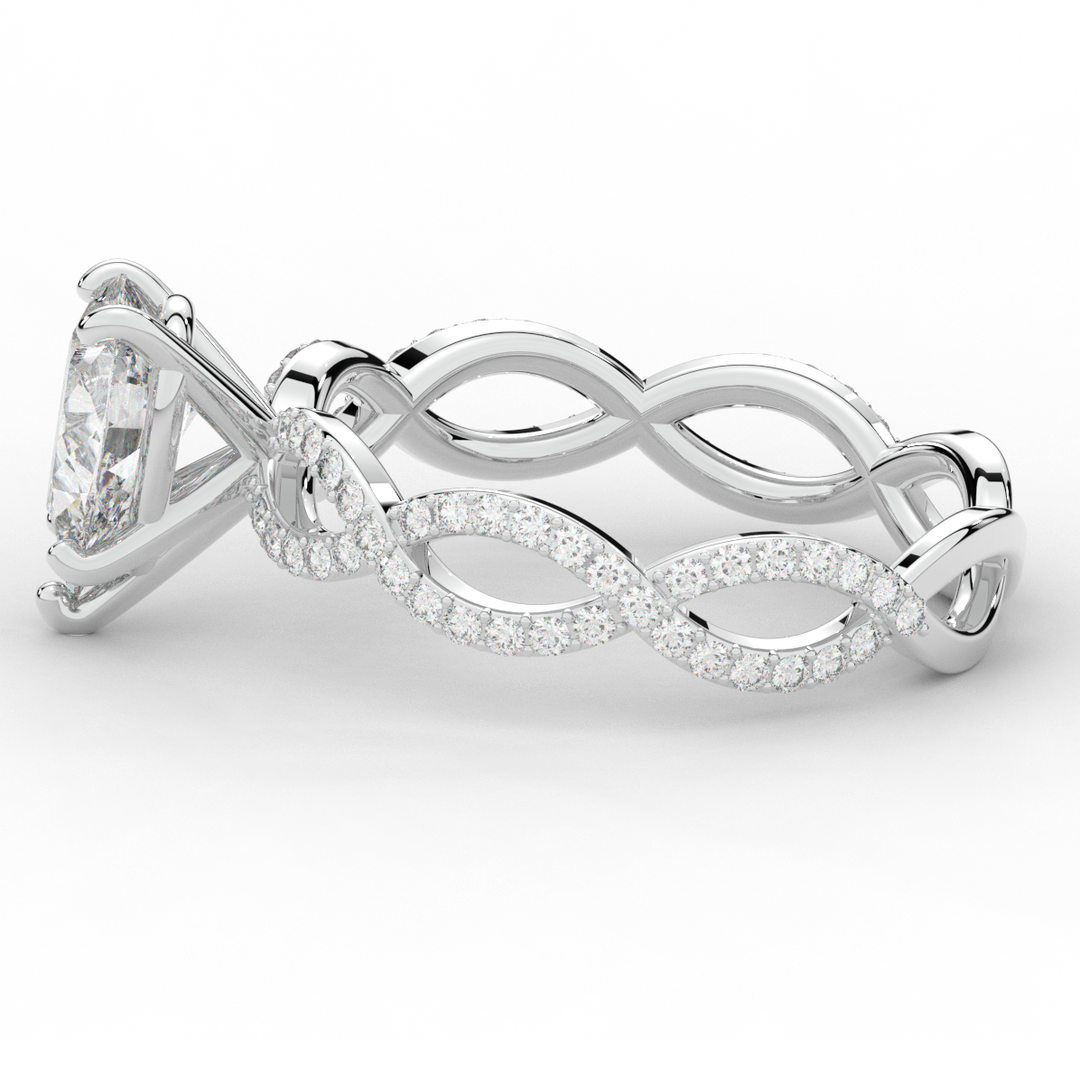 1.30CT.TW PEAR LAB DIAMOND TWIST BAND ENGAGEMENT RING - Nazarelle
