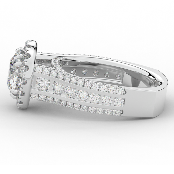 2.90CT.TW ROUND LAB DIAMOND HALO ENGAGEMENT RING - Nazarelle