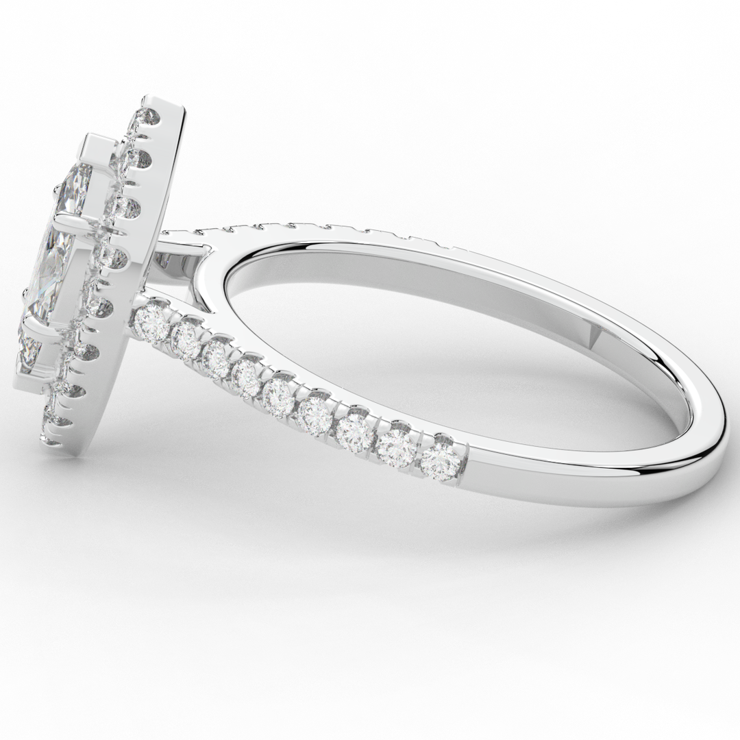0.80CT.TW MARQUISE LAB DIAMOND HALO ENGAGEMENT RING - Nazarelle