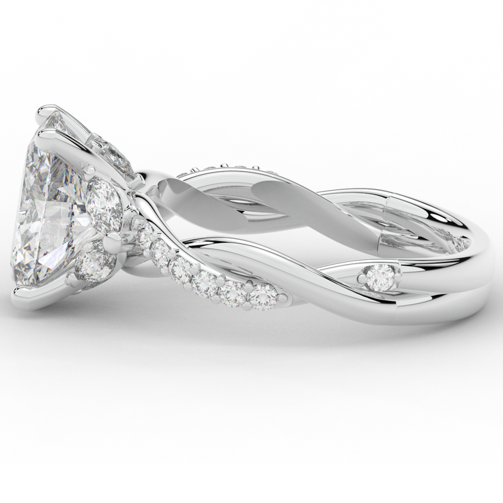 2.40CT.TW OVAL LAB DIAMOND TWIST ENGAGEMENT RING - Nazarelle
