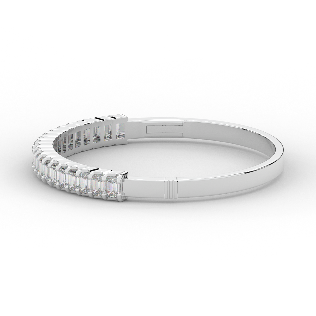 6.50CT.TW EMERALD CUT LAB DIAMOND BANGLE - Nazarelle