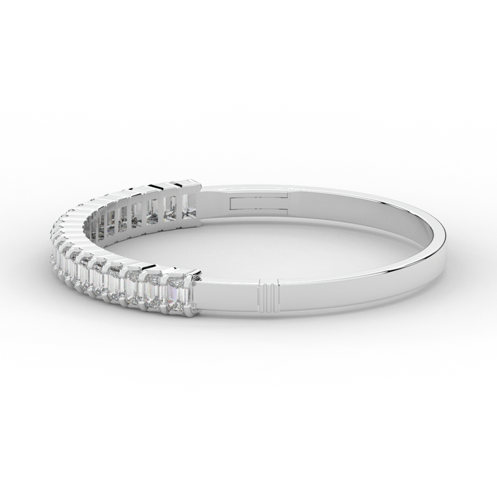 6.50CT.TW EMERALD CUT LAB DIAMOND BANGLE - Nazarelle