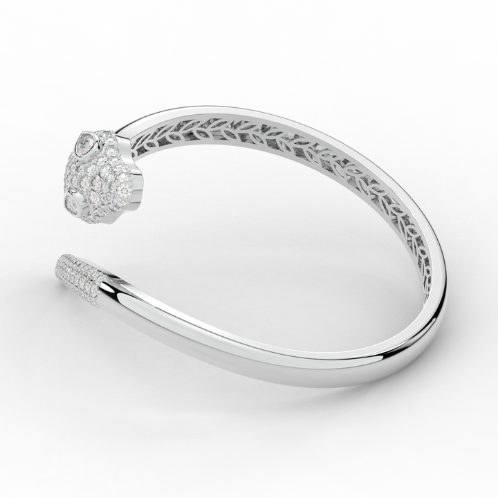 3.75CT.TW ROUND AND PEAR LAB DIAMOND SNAKE BANGLE - Nazarelle