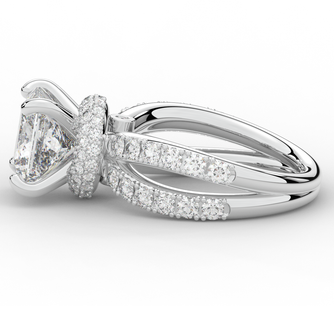 5.25CT.TW PRINCESS LAB DIAMOND ENGAGEMENT RING - Nazarelle