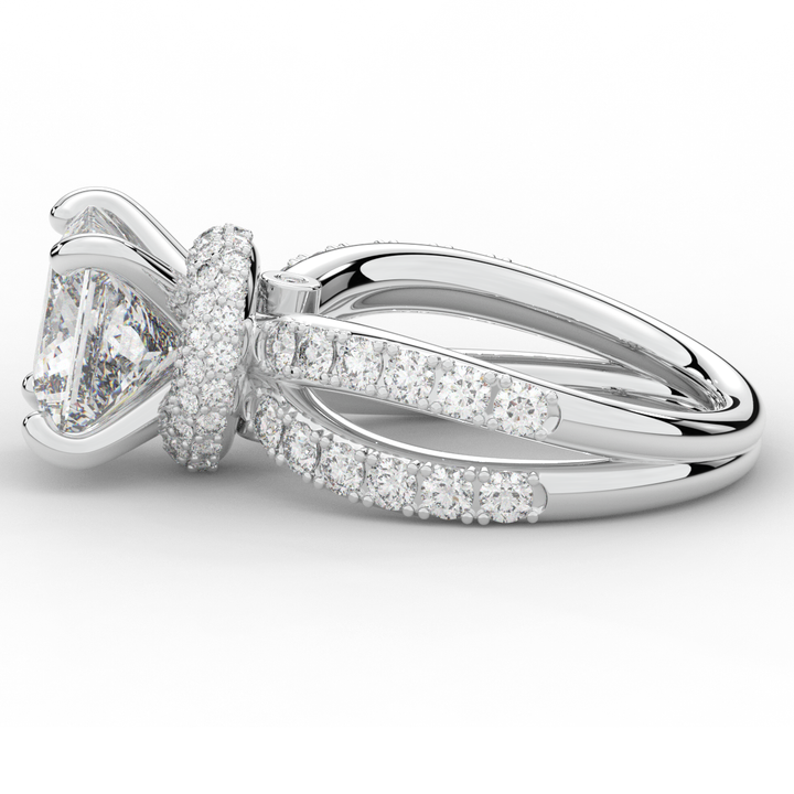 5.25CT.TW PRINCESS LAB DIAMOND ENGAGEMENT RING - Nazarelle