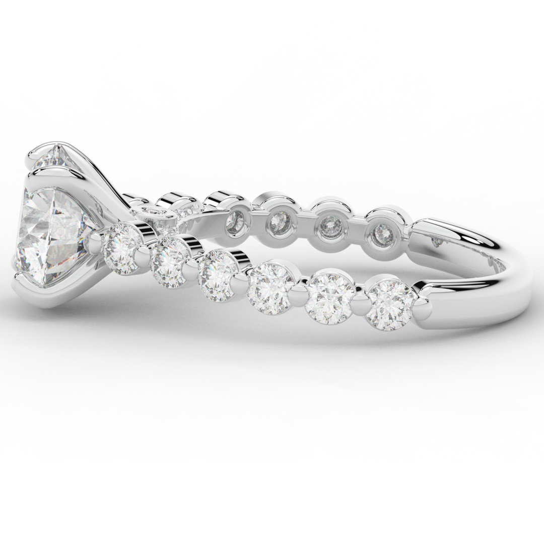 3.90CT.TW ROUND LAB DIAMOND ENGAGEMENT RING - Nazarelle