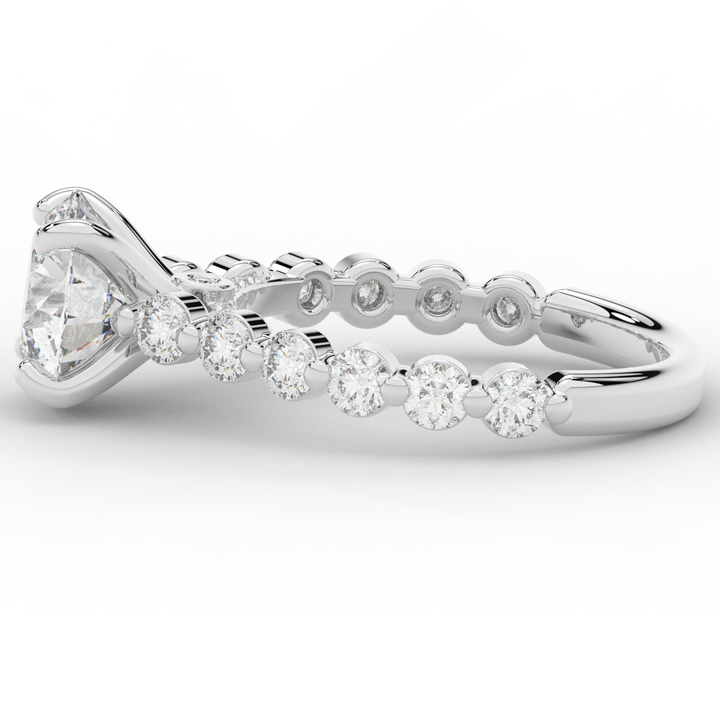 3.90CT.TW ROUND LAB DIAMOND ENGAGEMENT RING - Nazarelle