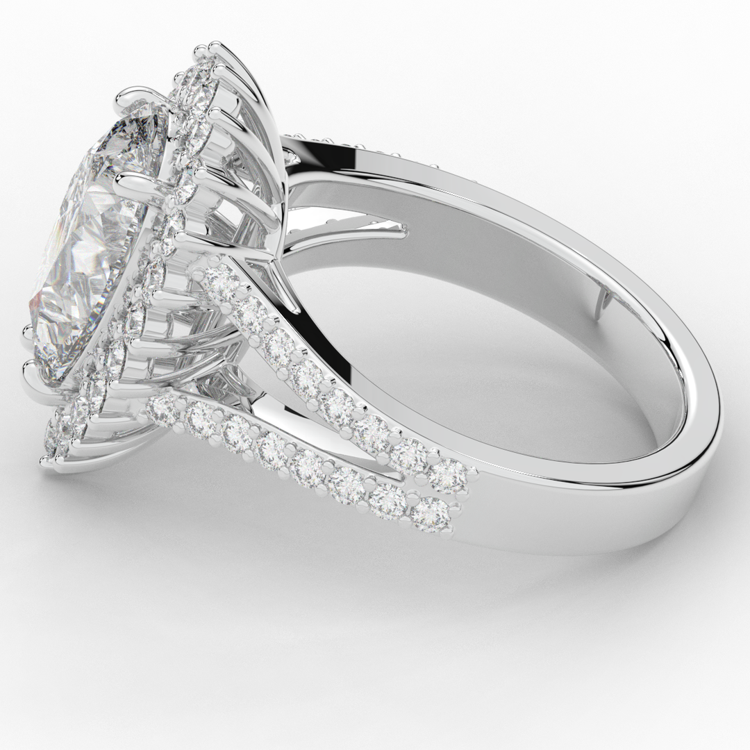 3.60CT.TW ROUND LAB DIAMOND ENGAGEMENT RING - Nazarelle
