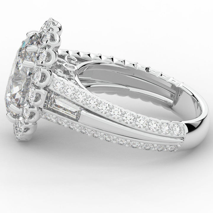 5.75CT.TW OVAL LAB DIAMOND HALO ENGAGEMENT RING - Nazarelle