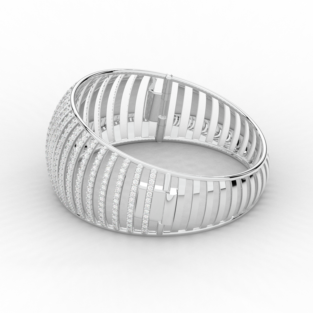 4.00CT.TW ROUND LAB DIAMOND BANGLE - Nazarelle