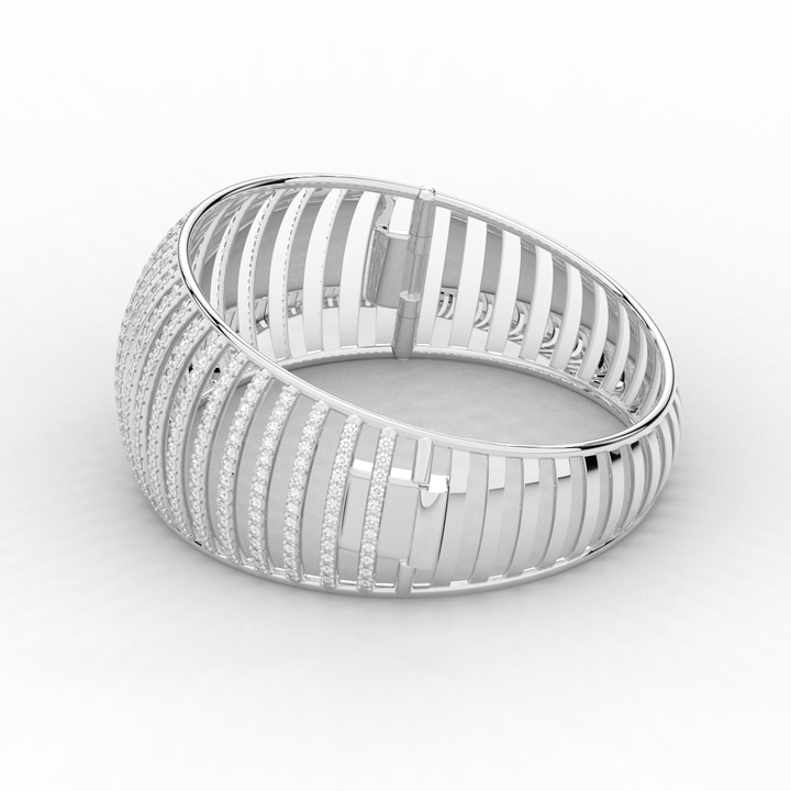 4.00CT.TW ROUND LAB DIAMOND BANGLE - Nazarelle