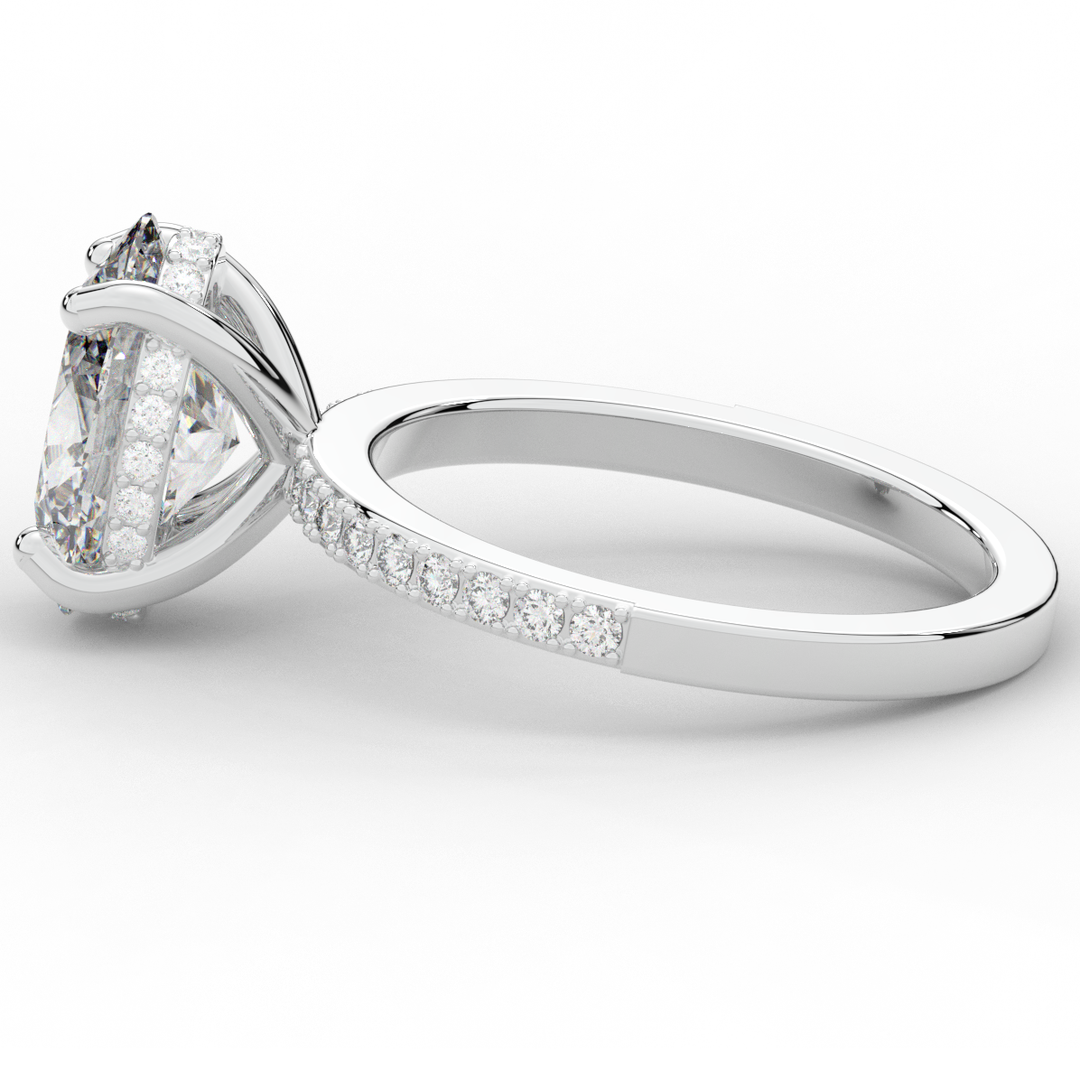 2.70CT.TW OVAL LAB DIAMOND SOLITAIRE ENGAGEMENT RING - Nazarelle