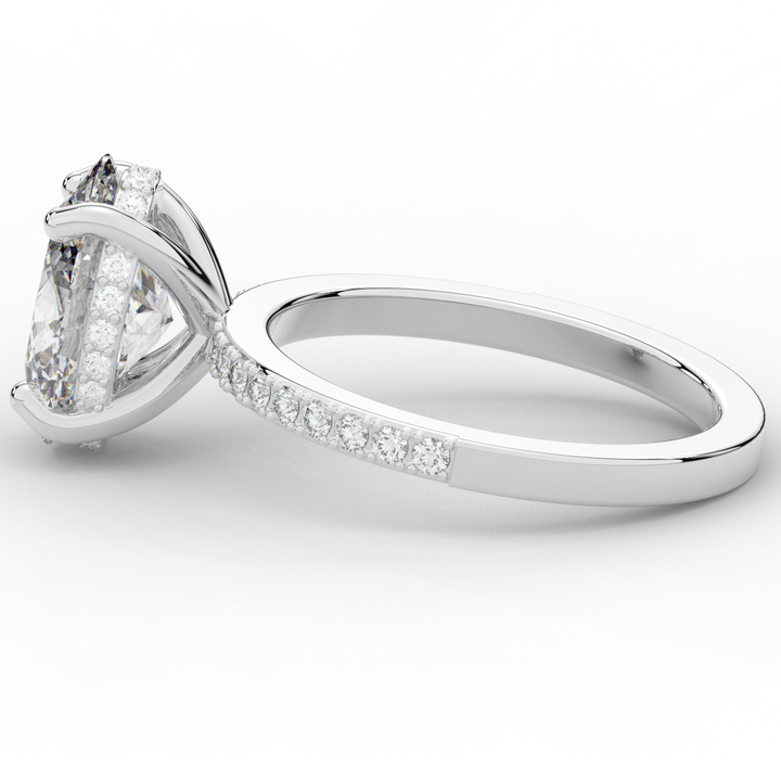2.70CT.TW OVAL LAB DIAMOND SOLITAIRE ENGAGEMENT RING - Nazarelle