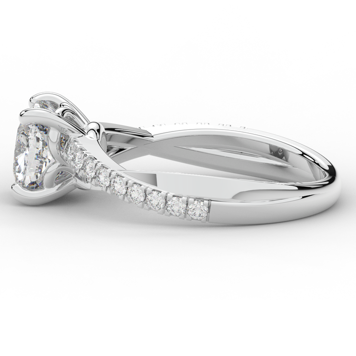 2.20CT.TW CUSHION LAB DIAMOND TWISTBAND ENGAGEMENT RING - Nazarelle