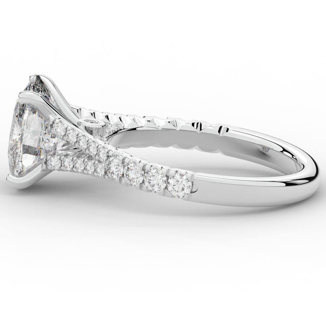 3.45CT.TW CUSHION LAB DIAMOND ENGAGEMENT RING - Nazarelle