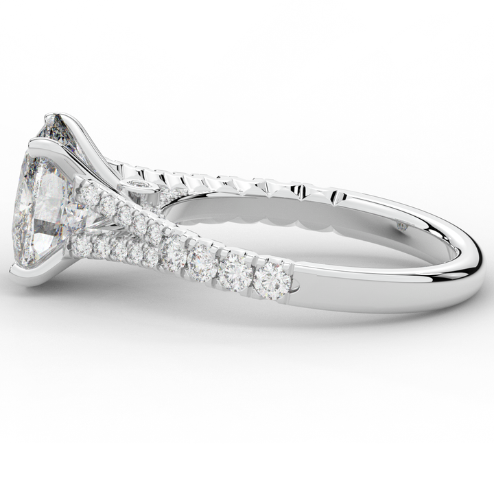 3.45CT.TW CUSHION LAB DIAMOND ENGAGEMENT RING - Nazarelle