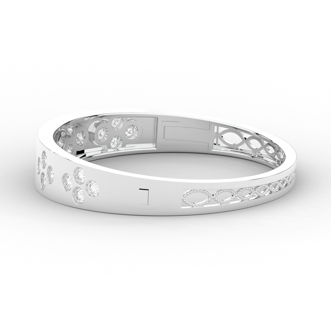 4.10CT.TW ROUND LAB DIAMOND BEZEL SET BANGLE - Nazarelle