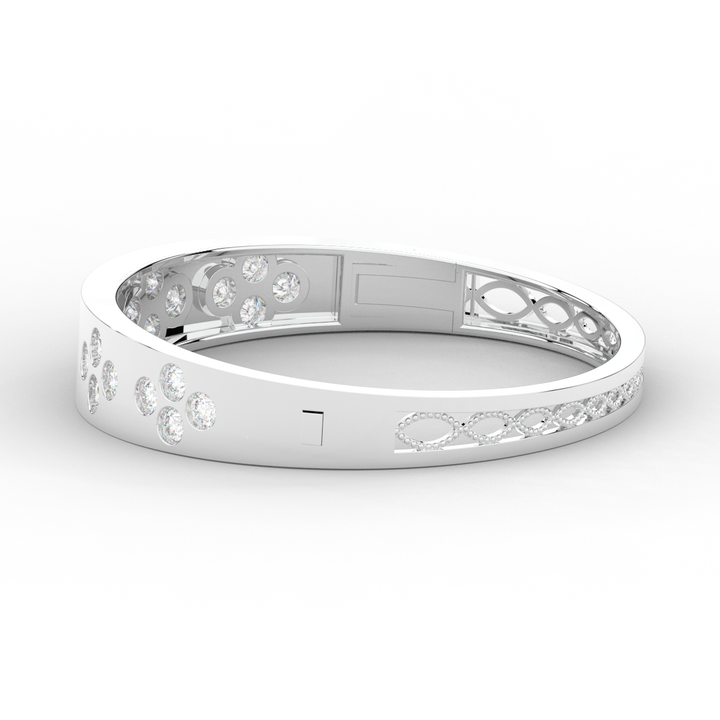 4.10CT.TW ROUND LAB DIAMOND BEZEL SET BANGLE - Nazarelle