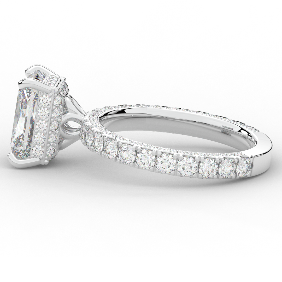 3.00CT.TW RADIANT LAB DIAMOND ENGAGEMENT RING - Nazarelle