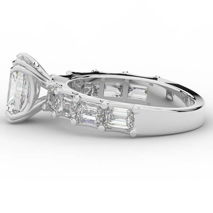 3.75CT.TW RADIANT LAB DIAMOND SOLITAIRE ENGAGEMENT RING - Nazarelle