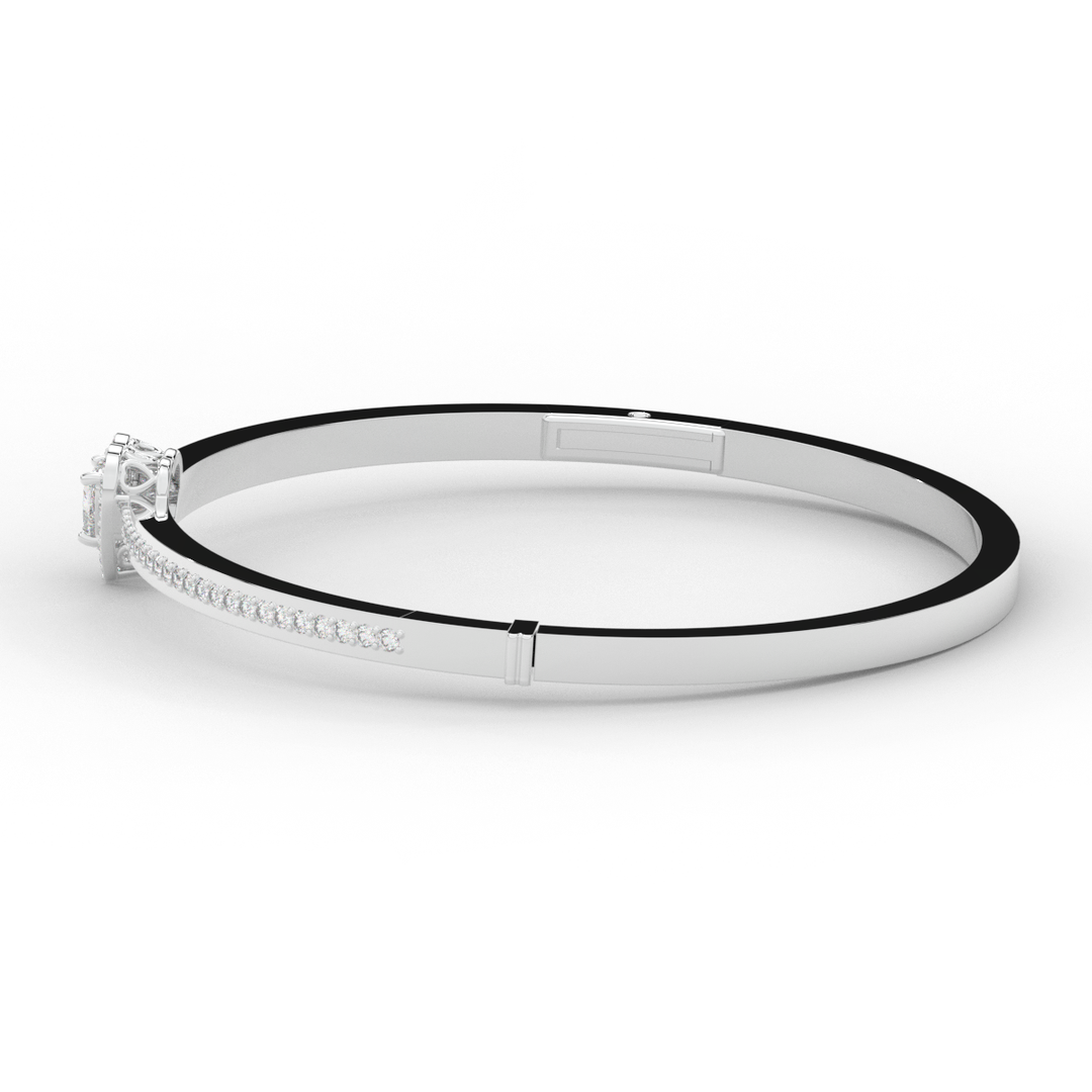 1.65CT.TW HEART AND ROUND LAB DIAMOND  BANGLE - Nazarelle