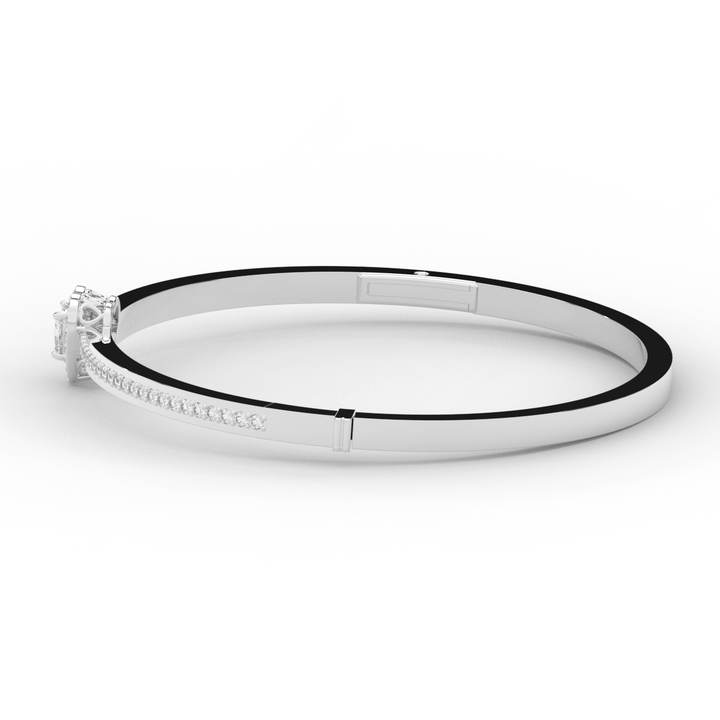 1.65CT.TW HEART AND ROUND LAB DIAMOND  BANGLE - Nazarelle
