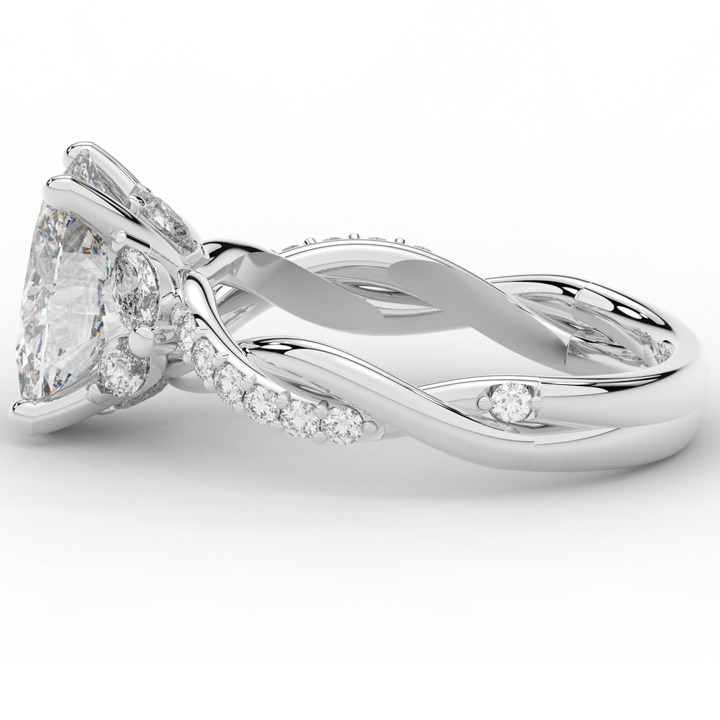 2.40CT.TW OVAL LAB DIAMOND TWIST ENGAGEMENT RING - Nazarelle
