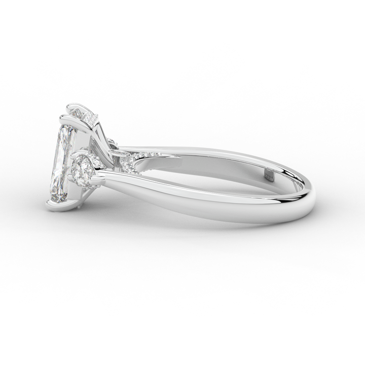 2.40CT.TW RADIANT LAB DIAMOND 3 STONE ENGAGEMENT RING - Nazarelle