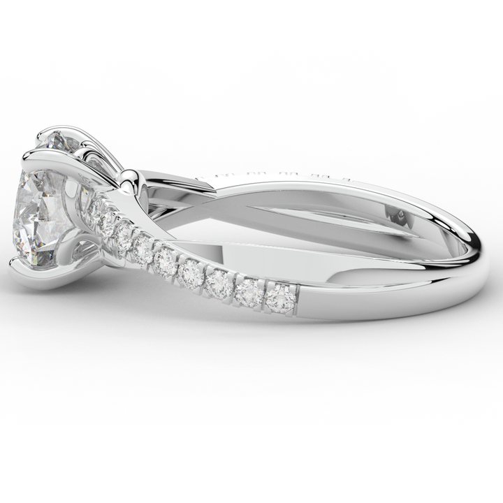 2.20CT.TW ROUND LAB DIAMOND TWISTBAND ENGAGEMENT RING - Nazarelle