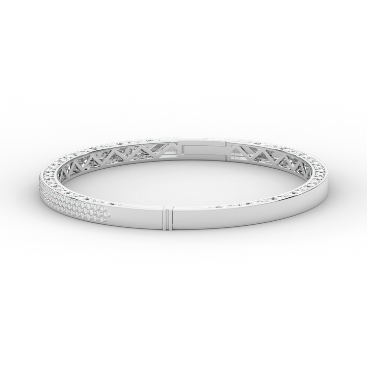 0.75CT.TW 3 ROW ROUND LAB DIAMOND  BANGLE - Nazarelle