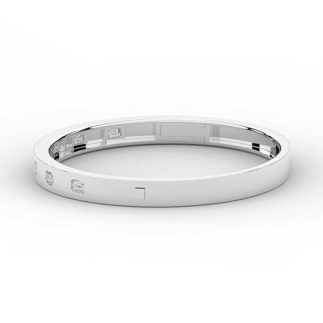 1.25CT.TW ROUND LAB DIAMOND BEZEL SET BANGLE - Nazarelle