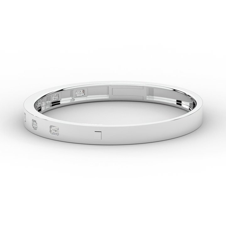 1.25CT.TW ROUND LAB DIAMOND BEZEL SET BANGLE - Nazarelle