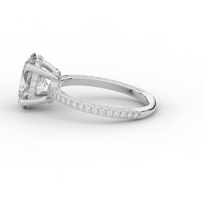 3.15CT.TW OVAL LAB DIAMOND SOLITAIRE ENGAGEMENT RING - Nazarelle
