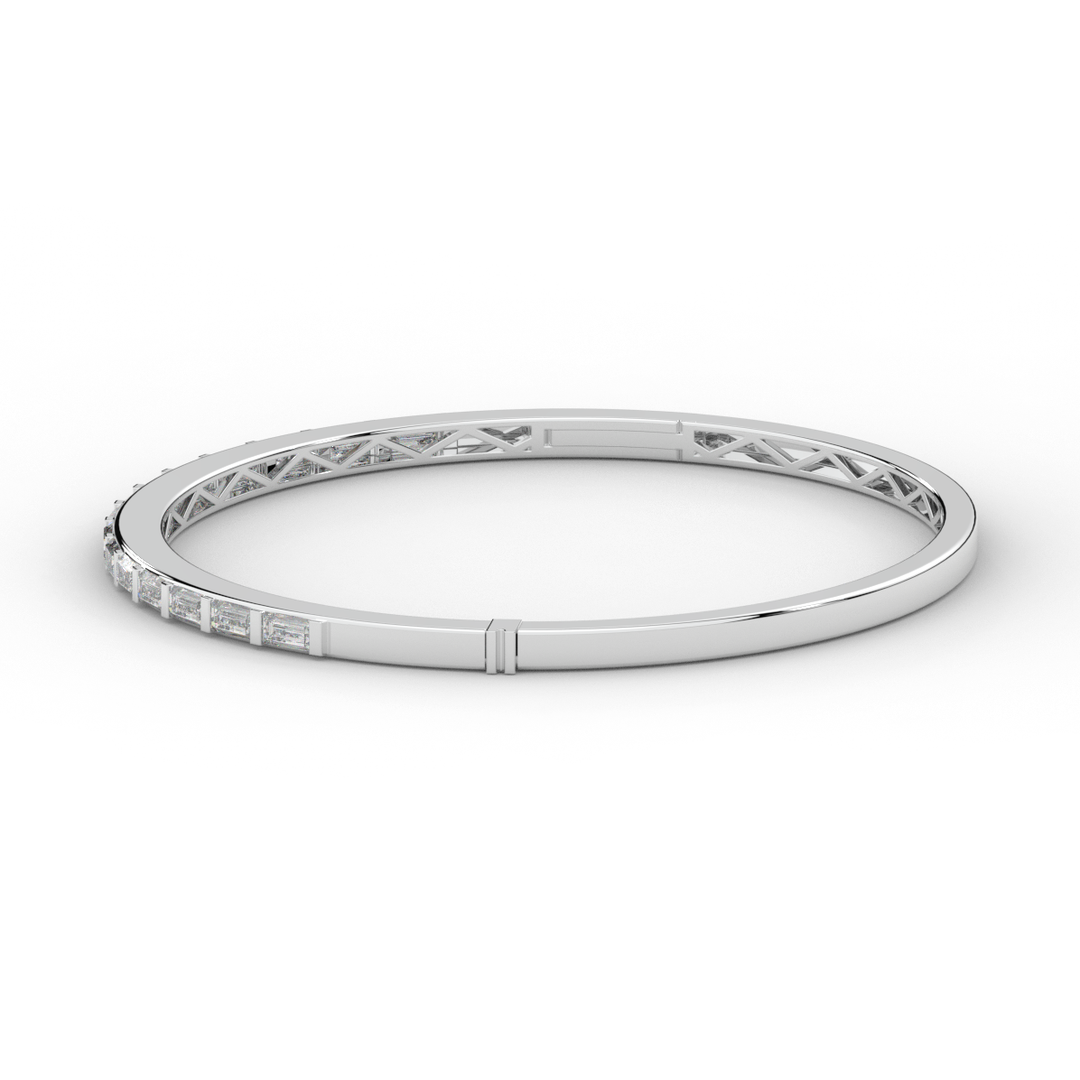 1.50CT.TW BAGUETTE LAB DIAMOND SHARED PRONG BANGLE - Nazarelle