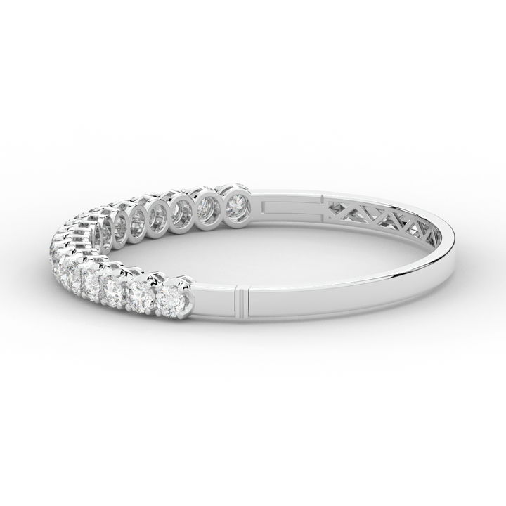 5.00CT.TW ROUND LAB DIAMOND BANGLE - Nazarelle