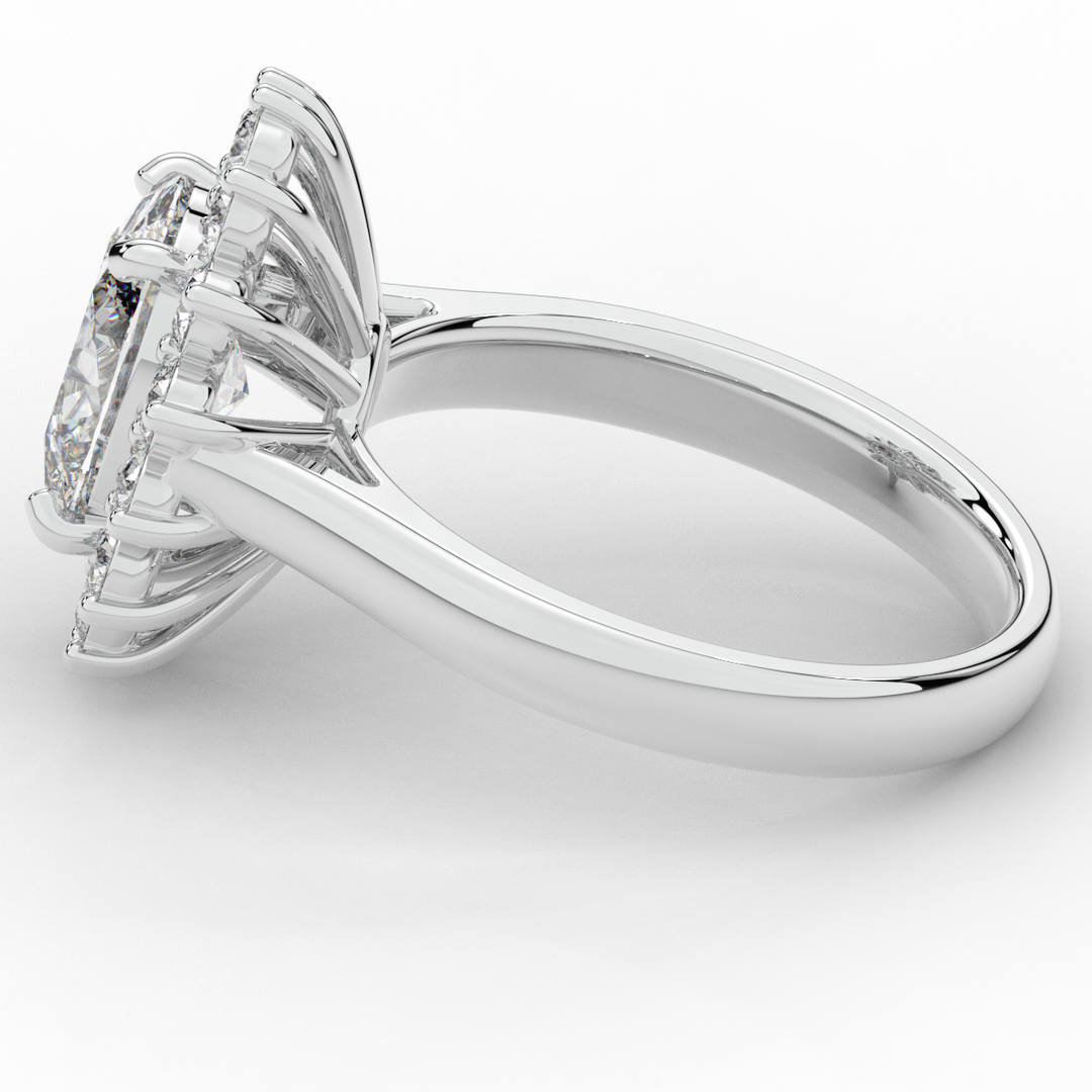 2.65CT.TW OVAL LAB DIAMOND HALO ENGAGEMENT RING - Nazarelle