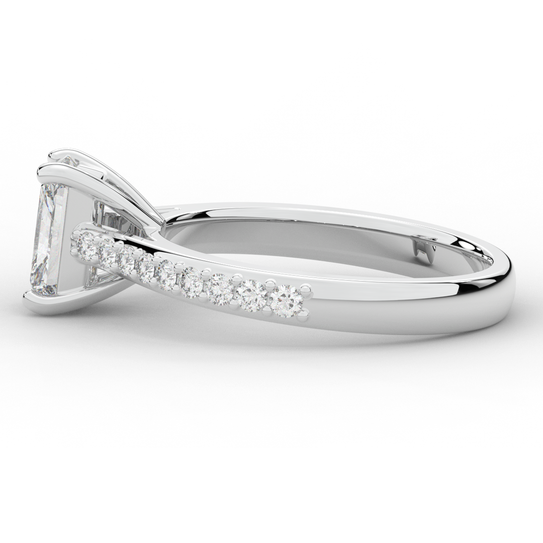 1.25CT.TW RADIANT LAB DIAMOND SOLITAIRE ENGAGEMENT RING - Nazarelle