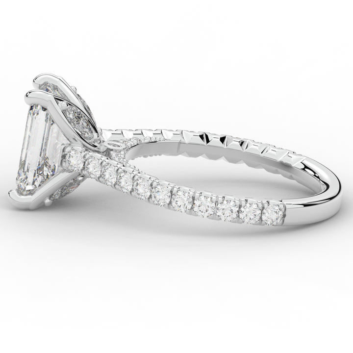 2.70CT.TW EMERALD CUT LAB DIAMOND SOLITAIRE ENGAGEMENT RING - Nazarelle