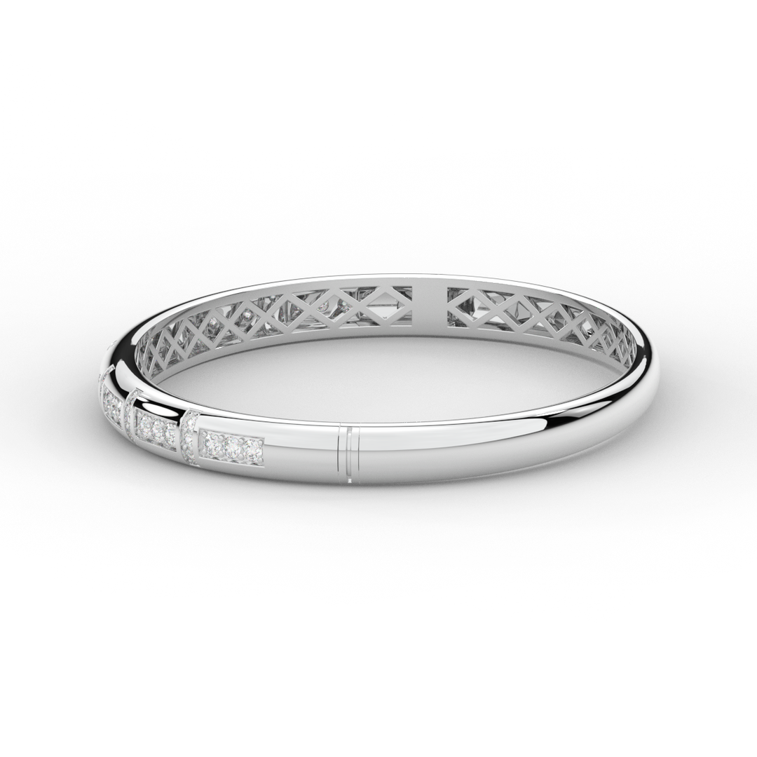 1.25CT.TW ROUND LAB DIAMOND BANGLE - Nazarelle