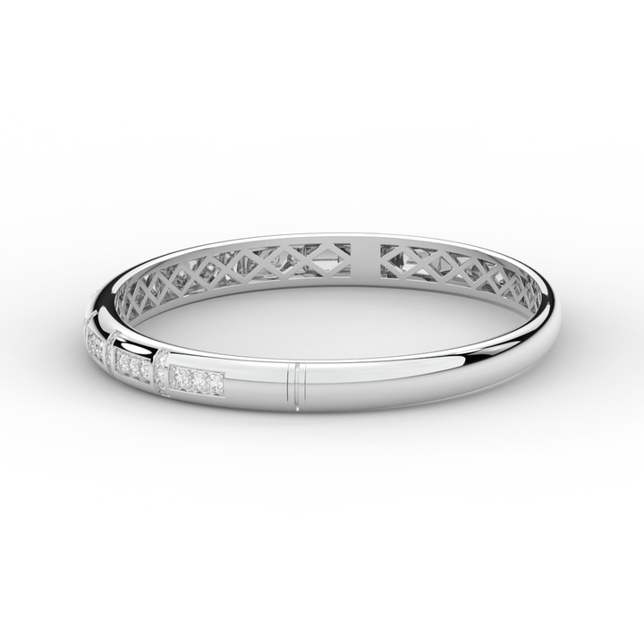 1.25CT.TW ROUND LAB DIAMOND BANGLE - Nazarelle