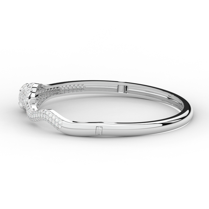 2.00CT.TW ROUND AND PEAR LAB DIAMOND SNAKE BANGLE - Nazarelle