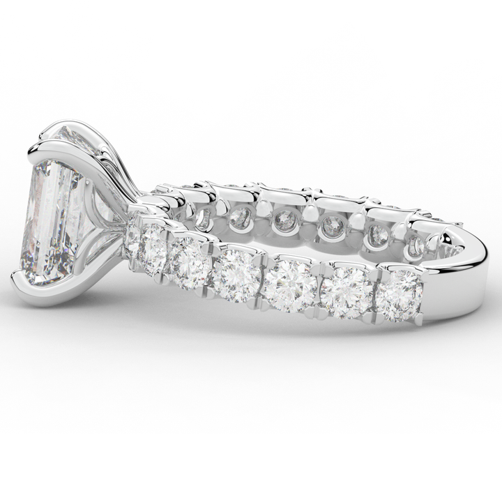 4.35CT.TW EMERALD CUT LAB DIAMOND ENGAGEMENT RING - Nazarelle
