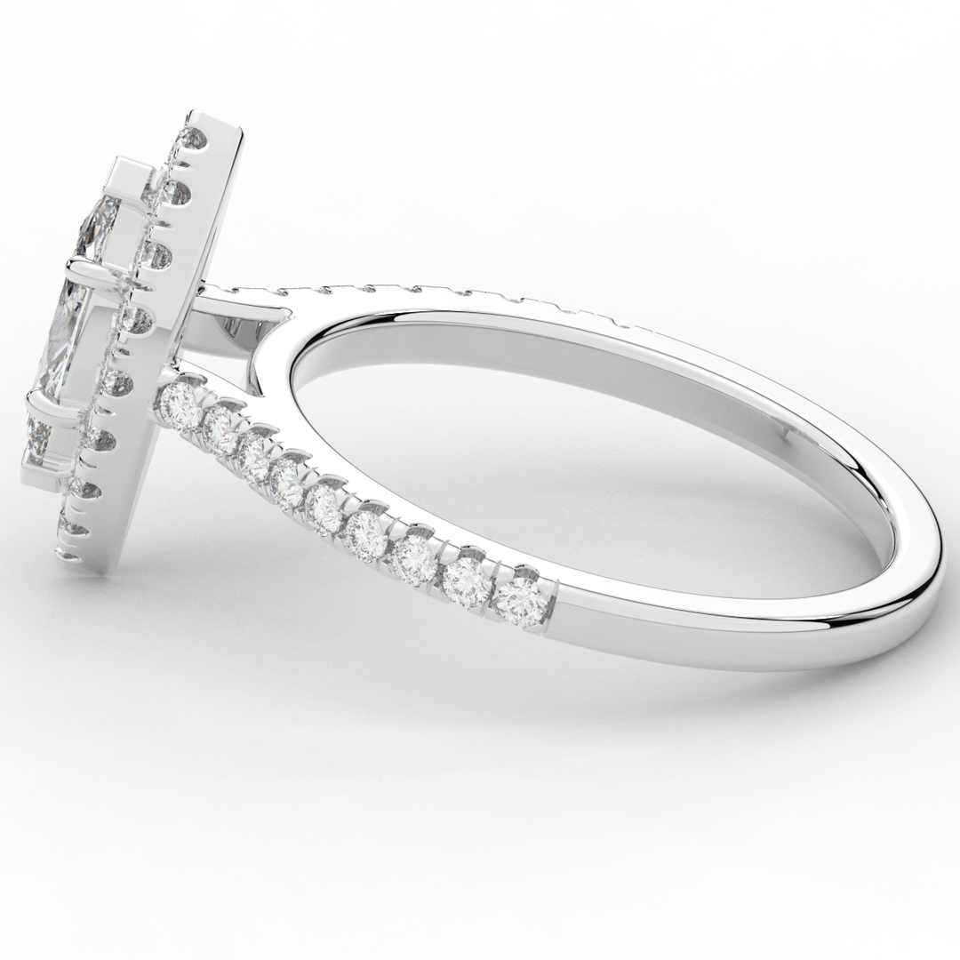 0.80CT.TW MARQUISE LAB DIAMOND HALO ENGAGEMENT RING - Nazarelle