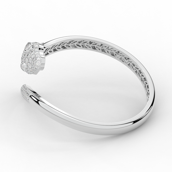 3.75CT.TW ROUND AND PEAR LAB DIAMOND SNAKE BANGLE - Nazarelle