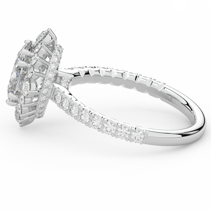2.80CT.TW OVAL LAB DIAMOND HALO ENGAGEMENT RING - Nazarelle