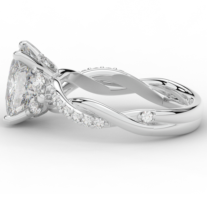 2.40CT.TW CUSHION LAB DIAMOND TWIST BAND ENGAGEMENT RING - Nazarelle